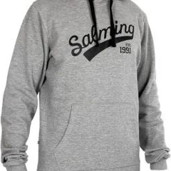 Salming Logo Hood JR Hettegenser, Grey Melange