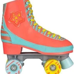 Nijdam Led Star Zebra Rulleskøyter, Oransje/Lyseblå