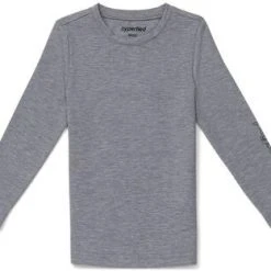 Hyperfied Jersey Logo Long Sleeve Top, Grey Melange