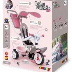 Smoby Trehjulssykkel Baby Balade, Rosa -Syklers Butikk 7741401 1499 4g