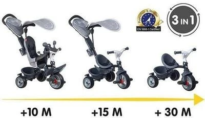 Smoby Trehjuling Baby Driver, Grå 6 Smoby Trehjuling Baby Driver, Grå - Bilde 4