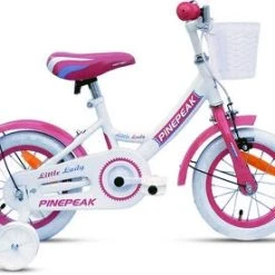 Pinepeak Leah Barnesykkel 12 Tommer, Hvit/Rosa