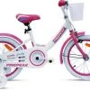 Pinepeak Leah Barnesykkel 16 Tommer, Hvit/Rosa -Syklers Butikk E2020 1602 2505 1