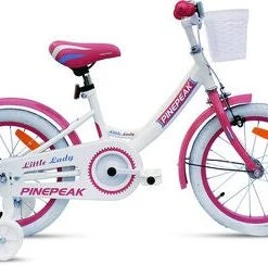 Pinepeak Leah Barnesykkel 16 Tommer, Hvit/Rosa