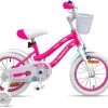 Pinepeak Barnesykkel 14 Tommer, Rosa/Hvit