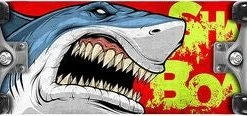 Stamp Shark Skids Skateboard